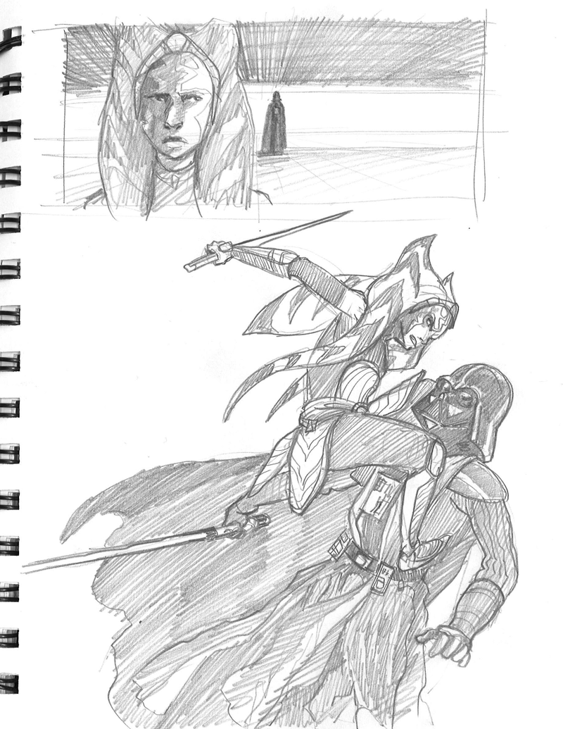 Illustration for article titled The Art That Inspired Ahsoka and Darth Vader's Epic Duel in Star Wars Rebels